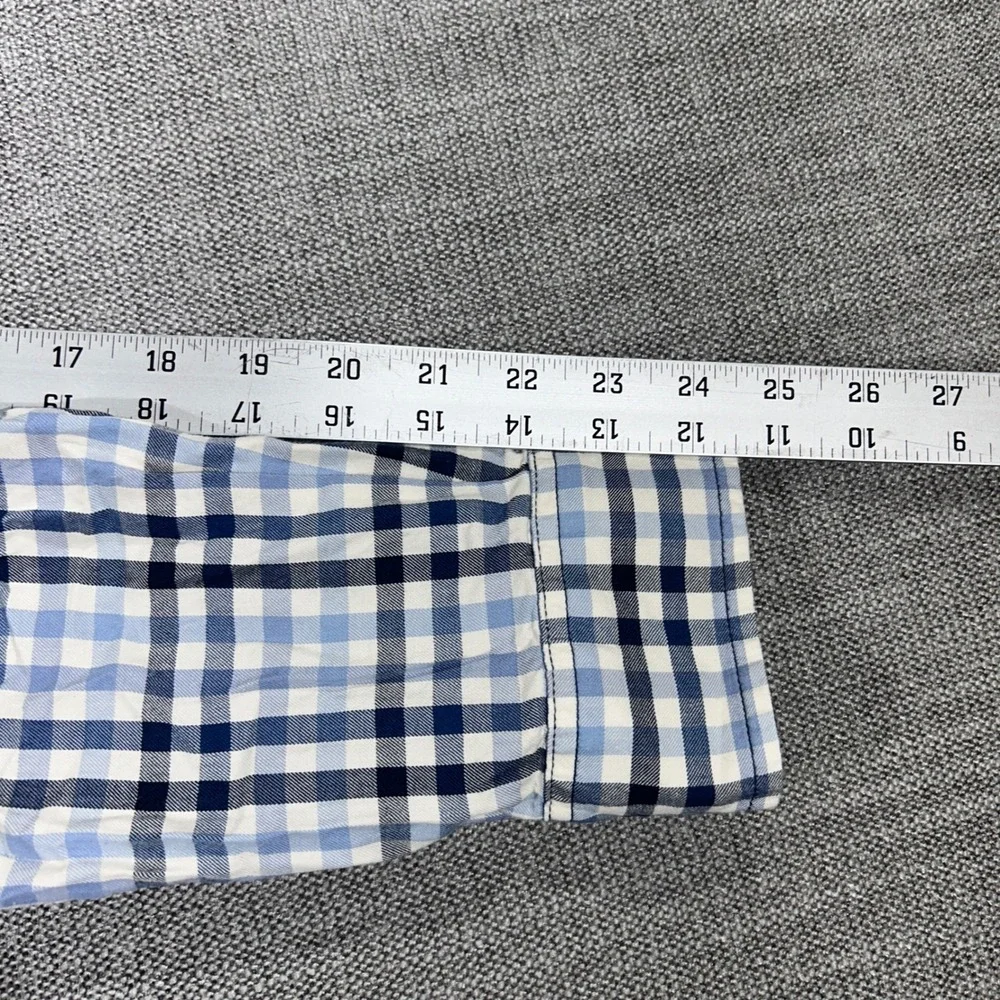 The North Face Button Up Mens XL Blue Gingham Plaid Excellent Long Sleeve Shirt
